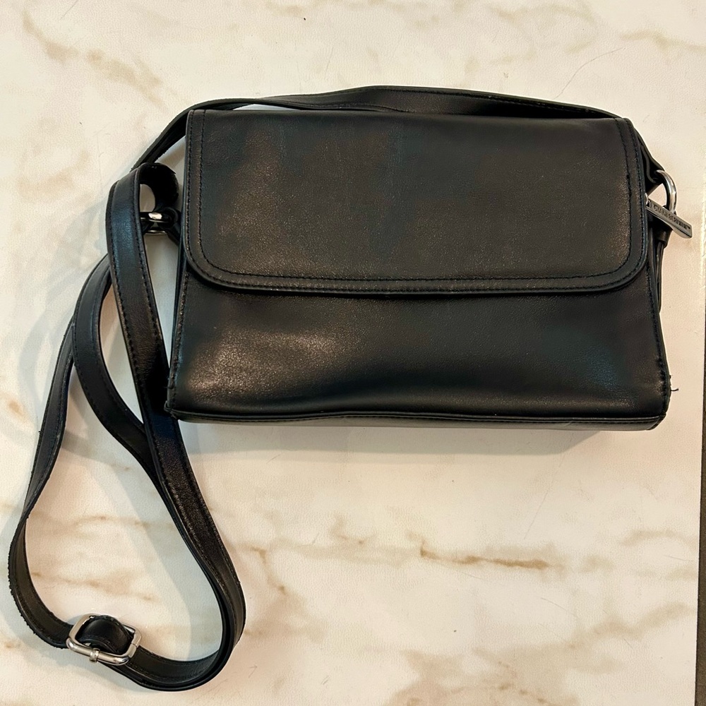 Giani Bernini Elegant Black Leather Shoulder Bag